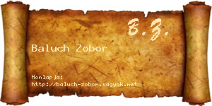 Baluch Zobor névjegykártya